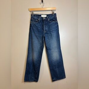 MOTHER Wide-Leg Jeans in Dark Indigo Wash